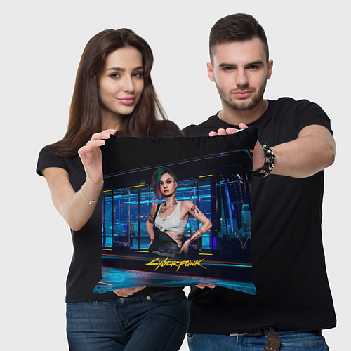 Подушка квадратная Judy Джуди Cyberpunk 2077 / 3D-принт – фото 3