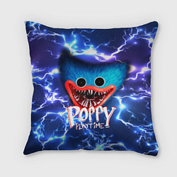 Подушка квадратная POPPY PLAYTIME ХАГГИ ВАГГИ ЛИЦО, цвет: 3D-принт
