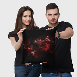 Подушка квадратная Красный космос Red space, цвет: 3D-принт — фото 2