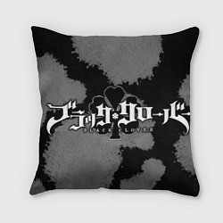 Подушка квадратная Чёрный клевер logo, цвет: 3D-принт
