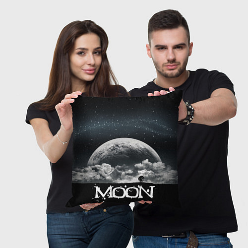 Подушка квадратная Moon - луна 3d / 3D-принт – фото 3