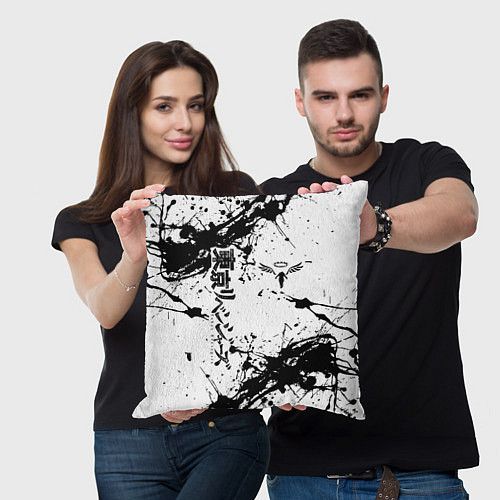 Подушка квадратная Токийские мстители Tokyo Revengers logo краска / 3D-принт – фото 3