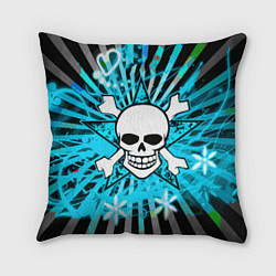 Подушка квадратная Neon Skull, цвет: 3D-принт