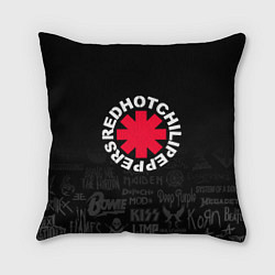 Подушка квадратная Red Hot Chili Peppers Логотипы рок групп