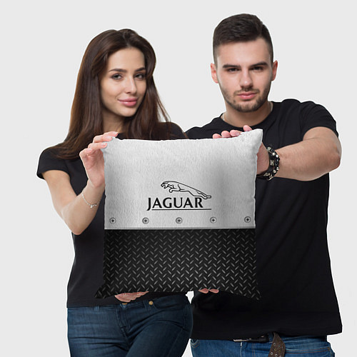 Подушка квадратная Jaguar Ягуар Сталь / 3D-принт – фото 3
