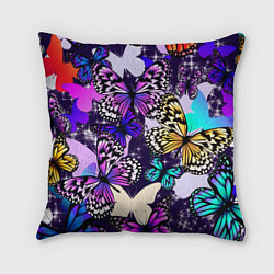 Подушка квадратная Бабочки Butterflies, цвет: 3D-принт
