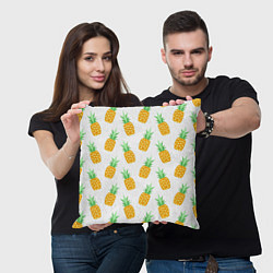 Подушка квадратная Поле ананасов, цвет: 3D-принт — фото 2