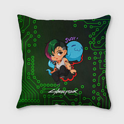 Подушка квадратная Judy art cyberpunk 2077, цвет: 3D-принт