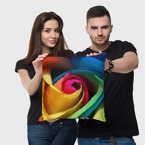 Подушка квадратная Роза fashion 2022 / 3D-принт – фото 3