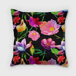 Подушка квадратная Цветочный узор Floral pattern, цвет: 3D-принт