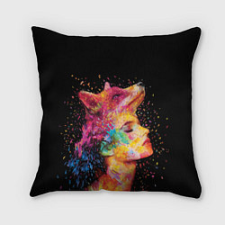 Подушка квадратная Девушка -лиса, цвет: 3D-принт