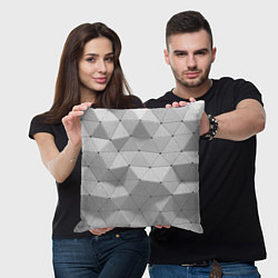 Подушка квадратная Объемные Треугольники 3d, цвет: 3D-принт — фото 2