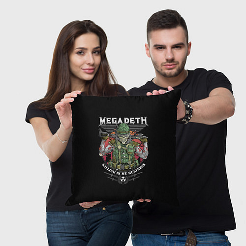 Подушка квадратная MEGADETH killing is my business / 3D-принт – фото 3