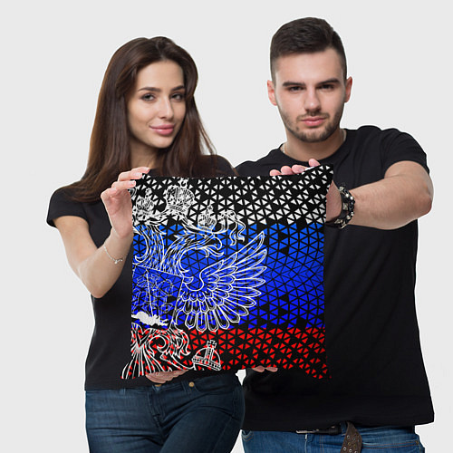 Подушка квадратная Флаг russia / 3D-принт – фото 3