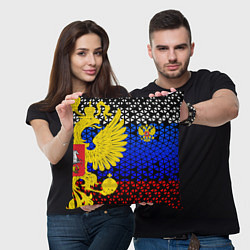 Подушка квадратная Герб флаг россии, цвет: 3D-принт — фото 2