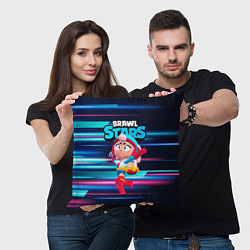 Подушка квадратная JANET ДЖАНЕТ BRAWLSTARS, цвет: 3D-принт — фото 2