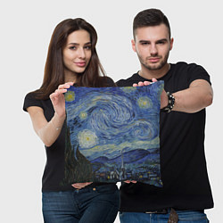 Подушка квадратная Звездная ночь Ван Гога, цвет: 3D-принт — фото 2