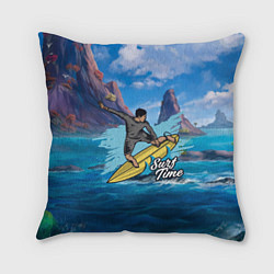 Подушка квадратная Серфинг Surf, цвет: 3D-принт