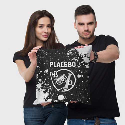 Подушка квадратная Placebo - КОТ - Брызги / 3D-принт – фото 3