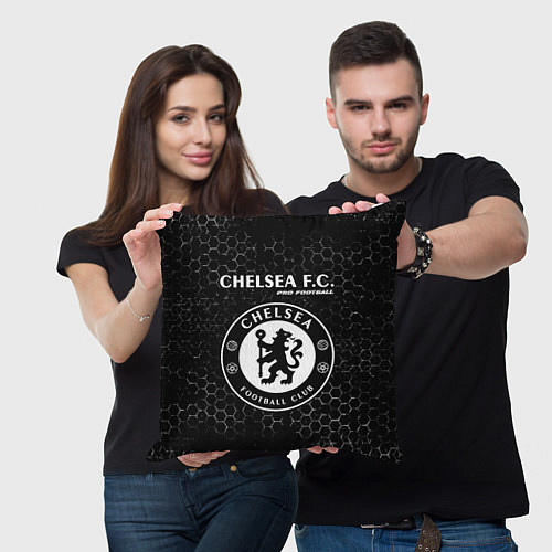 Подушка квадратная CHELSEA Pro Football Соты / 3D-принт – фото 3