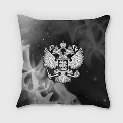 Подушка квадратная RUSSIA - ГЕРБ - Огонь, цвет: 3D-принт
