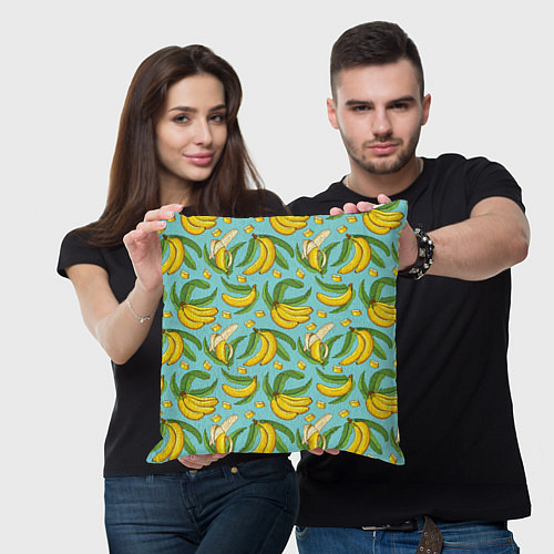 Подушка квадратная Banana pattern Summer Fashion 2022 / 3D-принт – фото 3