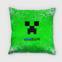 Подушка квадратная Minecraft зеленый фон, цвет: 3D-принт