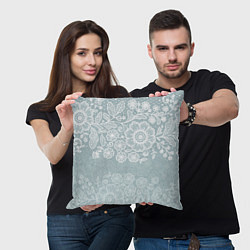 Подушка квадратная Свадебное кружево, цвет: 3D-принт — фото 2