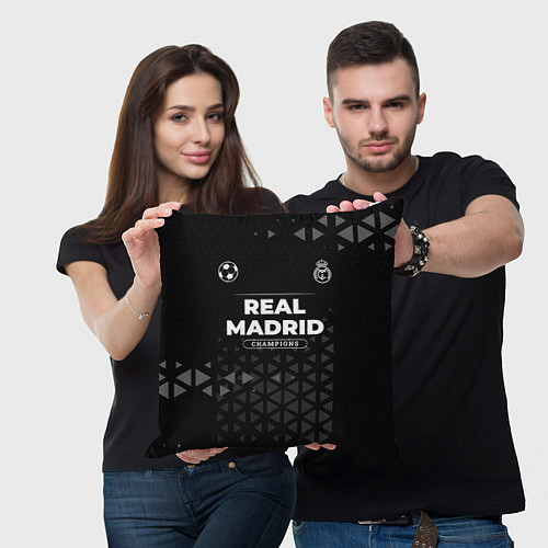 Подушка квадратная Real Madrid Форма Champions / 3D-принт – фото 3