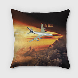 Подушка квадратная Гражданский самолет Ил 96-300, цвет: 3D-принт