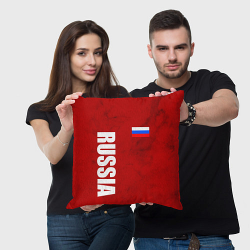 Подушка квадратная RUSSIA - RED EDITION - SPORTWEAR / 3D-принт – фото 3