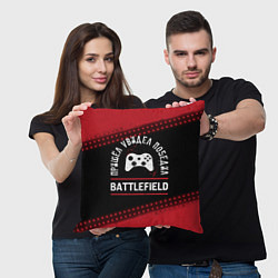 Подушка квадратная Battlefield Победил, цвет: 3D-принт — фото 2