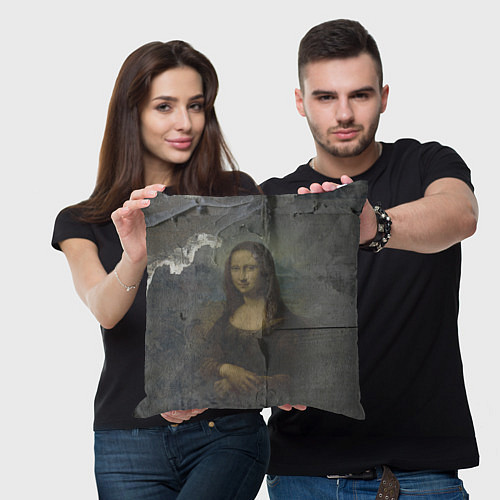 Подушка квадратная Мона Лиза - Джоконда Post Art / 3D-принт – фото 3