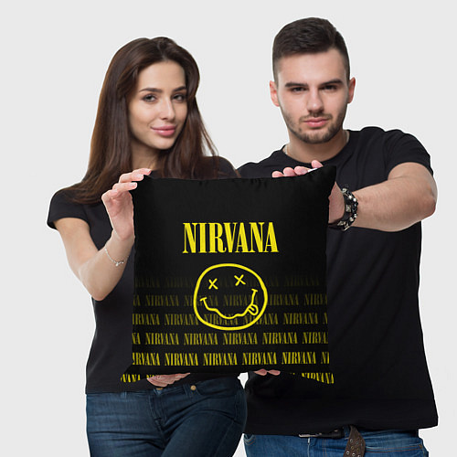 Подушка квадратная Smile Nirvana / 3D-принт – фото 3