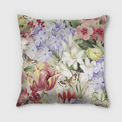 Подушка квадратная Цветы Утренний Букет Лилий, цвет: 3D-принт