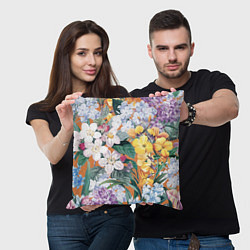 Подушка квадратная Цветы Красочный Лакфиоль, цвет: 3D-принт — фото 2