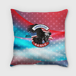 Подушка квадратная Американский орел USA, цвет: 3D-принт
