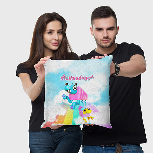 Подушка квадратная Wobbledogs / 3D-принт – фото 3