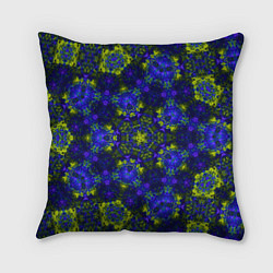 Подушка квадратная Абстрактный зелено-синий узор Звезда, цвет: 3D-принт