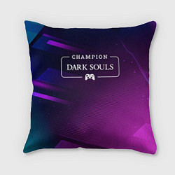 Подушка квадратная Dark Souls Gaming Champion: рамка с лого и джойсти, цвет: 3D-принт