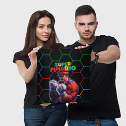Подушка квадратная ММАРИО ММА Супер Марио Super Mario, цвет: 3D-принт — фото 2