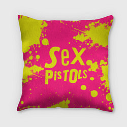 Подушка квадратная Sex Pistols Yellow Logo, цвет: 3D-принт