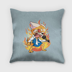 Подушка квадратная Рэцуко с микрофоном Aggretsuko, цвет: 3D-принт