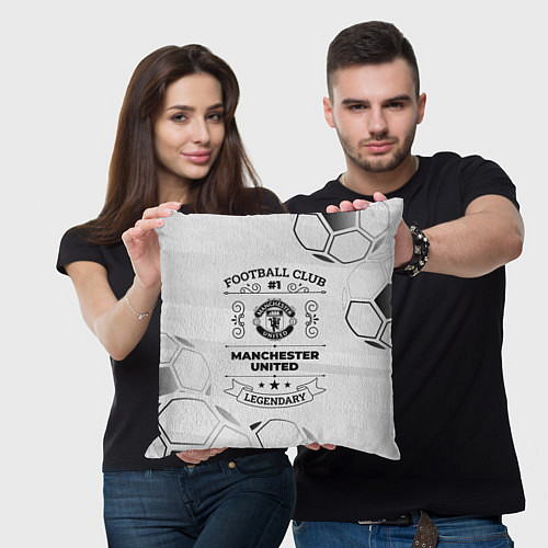 Подушка квадратная Manchester United Football Club Number 1 Legendary / 3D-принт – фото 3