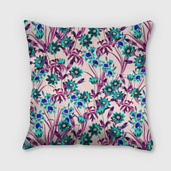 Подушка квадратная Цветы Летние Фиолетовые Рудбеки, цвет: 3D-принт
