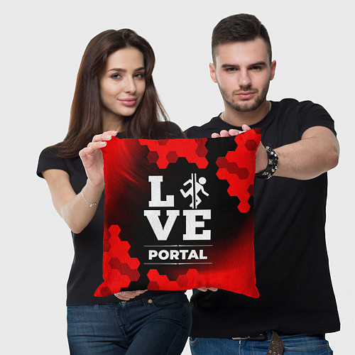 Подушка квадратная Portal Love Классика / 3D-принт – фото 3