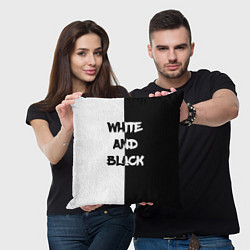 Подушка квадратная White and Black Белое и Чёрное, цвет: 3D-принт — фото 2