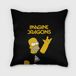 Подушка квадратная Imagine Dragons Гомер Симпсон Рокер, цвет: 3D-принт