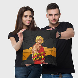 Подушка квадратная Кен Мастерс - Street Fighter, цвет: 3D-принт — фото 2