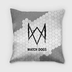 Подушка квадратная Watch Dogs Glitch на темном фоне FS, цвет: 3D-принт